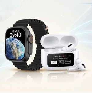 عرض سماعة ذكيه مع شاشة A9 (لون ابيض) + VIDVIE Smart Watch Ultra Orignal SW1608